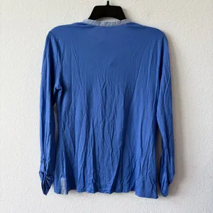 Ann Taylor Petite Blue 3/4 Sleeve Pleat Front Blouse Size MP thumbnail 4