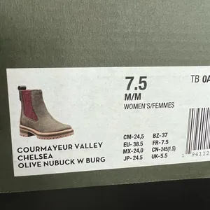 Timberland Courmayeur Valley Chelsea Boots, Olive Nubuck, Size 7.5 New in Box thumbnail 11