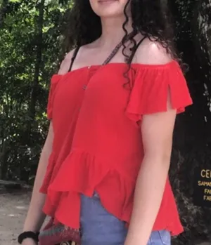 Free people red off the shoulder top size Small thumbnail 1