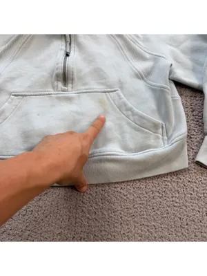 Lululemon Scuba Half Zip Hoodie XS/S Light Blue Cropped thumbnail 6