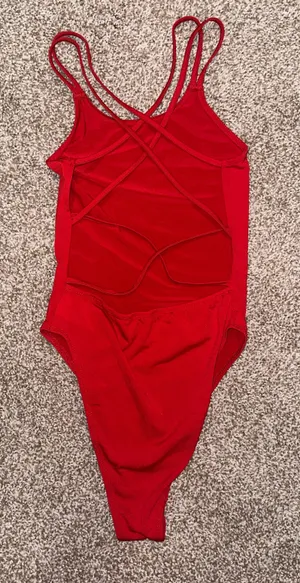 Red Strappy Bodysuit thumbnail 4
