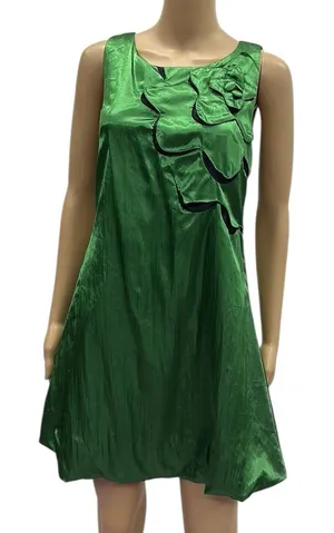 Sugarlips Emerald Green Black Sleeveless Bubble Hem Zip Back Lined Dress Size S thumbnail 1