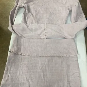 Free People Gathered Cotton Stretch Soft Mauve 2 Piece Skirt Set. Size X-Large thumbnail 1