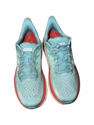 Hoka One One Women's Clifton 8 Running Shoes Sz 8 B Aqua Blue Running Workout thumbnail 2