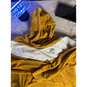 Nike Women's Velour Hoodie XXL Gold Colorblock Casual Fall Wear thumbnail 7