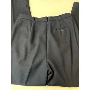 Vintage 80s Ralph Lauren Navy Blue Wool Pleated Lined High Waist Trousers Sz 12 thumbnail 5