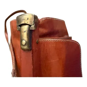 Vintage Brown Leather Frame Satchel Doctor Bag Braided Work Tote Shoulder Bag thumbnail 8