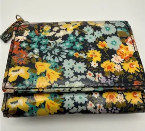 Floral Trifold Wallet with ID Window and‎ Zipper Coin Pocket Multicolor thumbnail 1