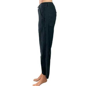 Converse Women's Black High Rise Wide Leg Baggy Raw Hem Denim Jeans Size 27 thumbnail 2