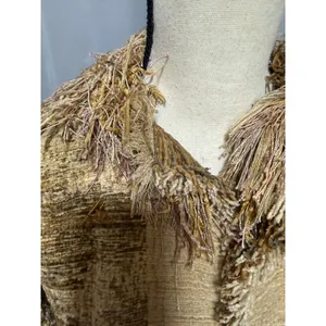 Handmade Boho Art Coat-Textured Fringe & Beaded Jacket Handmade by SK thumbnail 4