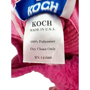 KOCH Women's Size Small Cecilia Top Pink Faux Fur‎ Crop Ruffle Sleeve GUC thumbnail 6