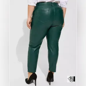 Torrid Dark Green Faux Leather Pants Size 18 Plus Coated Pull-On Dark Academia thumbnail 2
