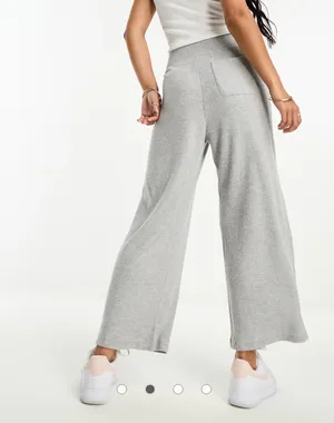 Abercrombie & Fitch Wide-leg cropped knit pants thumbnail 2