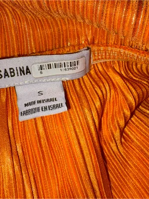 Sabina Musayev Alma Midi Dress in Mandarin Orange Pleated Tiered Small thumbnail 8