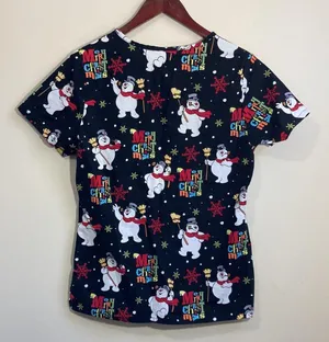 Frosty The Snowman Women’s Scrub Top Size XS thumbnail 3