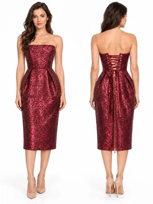 Bronx and Banco Maraya Sequin‎ Strapless Midi Dress thumbnail 2