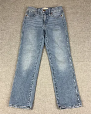 Madewell Jeans Womens 23P Stovepipe Blue Straight Slim Light Wash Denim 5-Pocket thumbnail 1