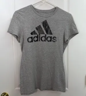 Adidas gray graphic logo short sleeve the go-to tee cotton active tshirt‎ small thumbnail 1