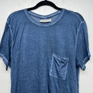 Abercrombie & Fitch Burnout Blue T-Shirt Womens Large Beachy Coastal Minimalist thumbnail 3