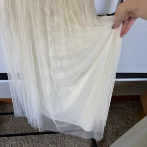 Anaya Maternity Maxi Dress Cream Babydoll Tulle Gauzy Summer Ethereal Size 4 thumbnail 5