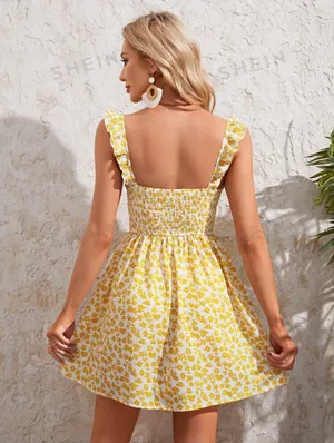 Ditsy Floral Print Shirred Cami Dress thumbnail 2