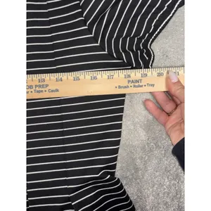 Maeve Anthropologie Corset Peplum Top Black White Stripe‎ Puff Sleeve Size Small thumbnail 6
