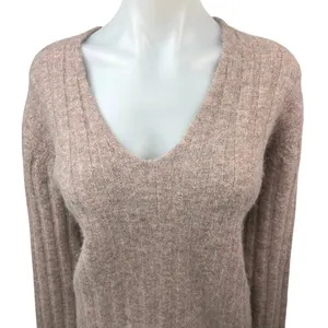 Aritzia Wilfred Free Pink Tan Alpaca Wool Scoop Neck Long Sleeve Sweater Top S thumbnail 3