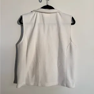 Chadwicks White Ivory Sherpa Fleece Zip-up Vest - Size Large thumbnail 3