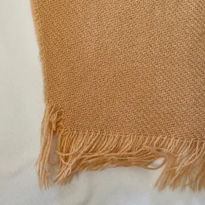 Vintage Pierre Cardin Embroidered Logo Camel Orlon Acrylic Fringe Muffler Scarf thumbnail 5