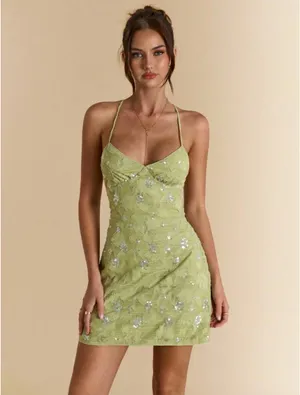 SheIn Green sequin dress thumbnail 2
