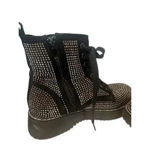 Madden Girl Women’s Black Kurrt Lace-Up Combat Boots with Silver Studs Size 7.5 thumbnail 9
