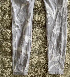 White/Grey Mid Rise-High Waisted Leggings w/ Pockets thumbnail 10