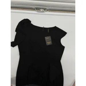 Woosea Black Ruffle Mermaid Evening Gown Asymmetrical Slit Formal Dress size‎ XL thumbnail 2