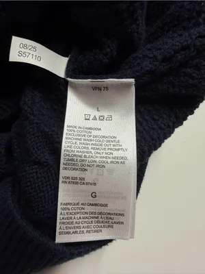 NWT Nautica sweater grandpa fisherman 100% cotton cable knit blue large preppy thumbnail 8