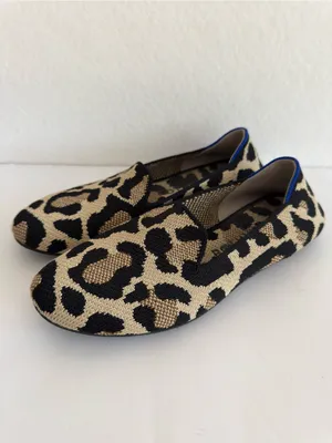 Rothy’s The Almond Toe Loafer Retired Desert Cat Leopard Print Knit Flats 5.5 thumbnail 6