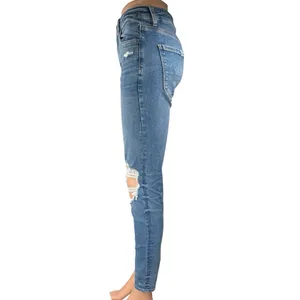 American Eagle Next Level Stretch Women's Blue Distressed Skinny Denim Jeans 4 thumbnail 2