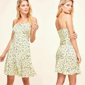 ASTR THE LABEL Chalet Floral‎ Mini Dress Women Medium Yellow Coquette Feminine thumbnail 3