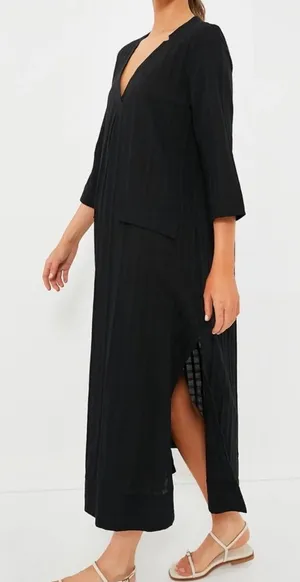 Tuckernuck Pomander Place Womens Black Carolina Caftan Swim Coverup Dress Large thumbnail 1