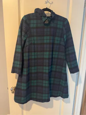 Tuckernuck Blackwatch Daphne Wool Blend Green & Navy Blue Mini Dress | XS thumbnail 4