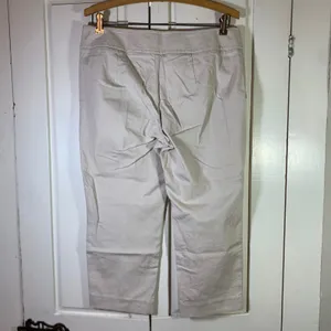 Talbots Modern Fit Cropped Pants 8P‎ Cream Ivory Cotton Stretch Petite Trousers thumbnail 2