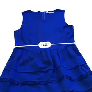 Madewell Sleeveless Mini Dress Womens Small Blue Pintuck Tiered‎ Fit Flare 39144 thumbnail 5