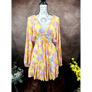 L*Space Feelin Fine Cut Outs Tie Front Dress Oopsie Daisy L thumbnail 7