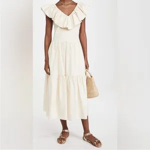 Anthropologie NWT English Factory midi ruffle dress $180 XS thumbnail 9