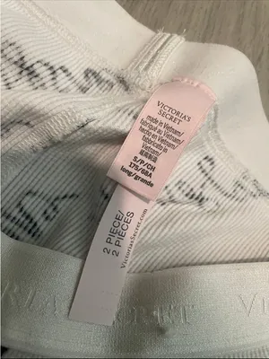 Victoria's Secret White Pajama Pants with Black Script Logo thumbnail 2