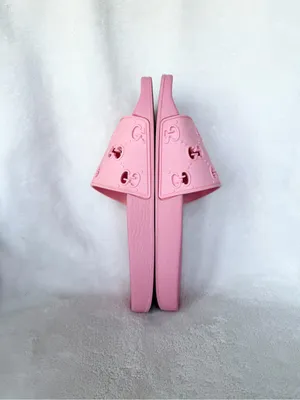 Gucci Pink GG Rubber Slide Sandals Women’s Size 38 (US 7.5) Made in Italy thumbnail 6