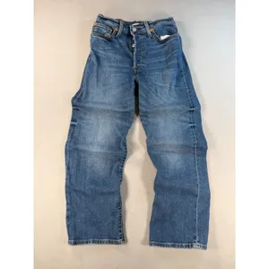 Levis Ribcage Straight Ankle Jeans Blue High Rise Button Fly Denim VTH thumbnail 9