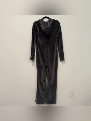 Fabletics Midnight Gray Plush Rib Hooded Jumpsuit M thumbnail 7