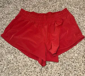 aerie Red Elastic-Waist Athletic Shorts thumbnail 1