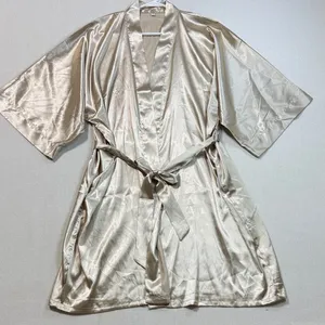 Elegant Satin Robe in Cream thumbnail 1