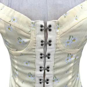 Princess Polly Allyson Corset Top Puff Sleeve Yellow Floral Size US‎ 4 thumbnail 5